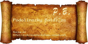 Podolinszky Balázs névjegykártya