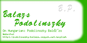 balazs podolinszky business card